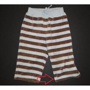 Gymboree baby boys monkey layette brown light blue stripe velour pants 6-9-12